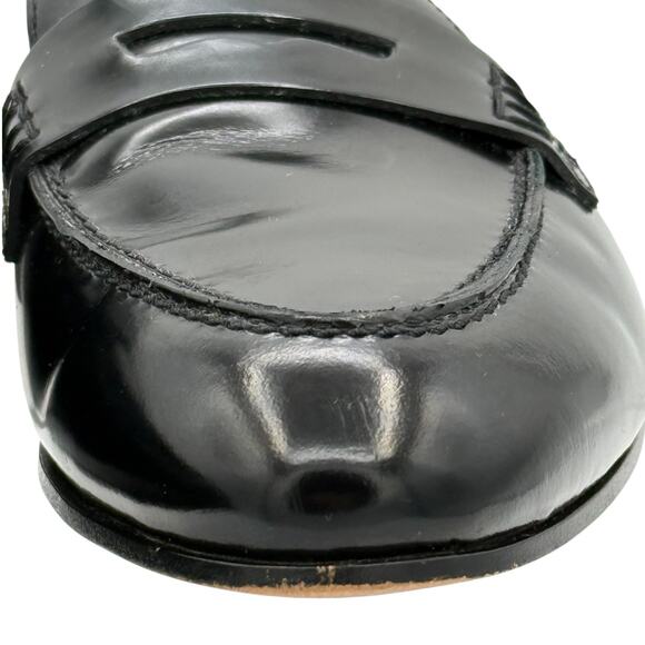 J Crew Academy Loafers Black Leather Flat Mule Slides Size 10 Shoes - Picture 5 of 13